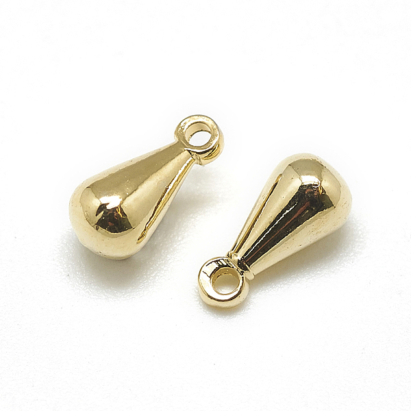 

PandaHall Brass Charms, Chain Extender Drop, Teardrop, Real 18K Gold Plated, 6x3mm, Hole: 1mm Brass Teardrop