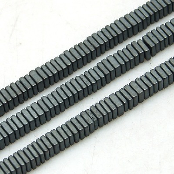 

PandaHall Non-magnetic Synthetic Hematite Beads Strands, Frosted, Square, Black Plated, 3x1mm, Hole: 1mm, 15.7 inch Non-magnetic Hematite...
