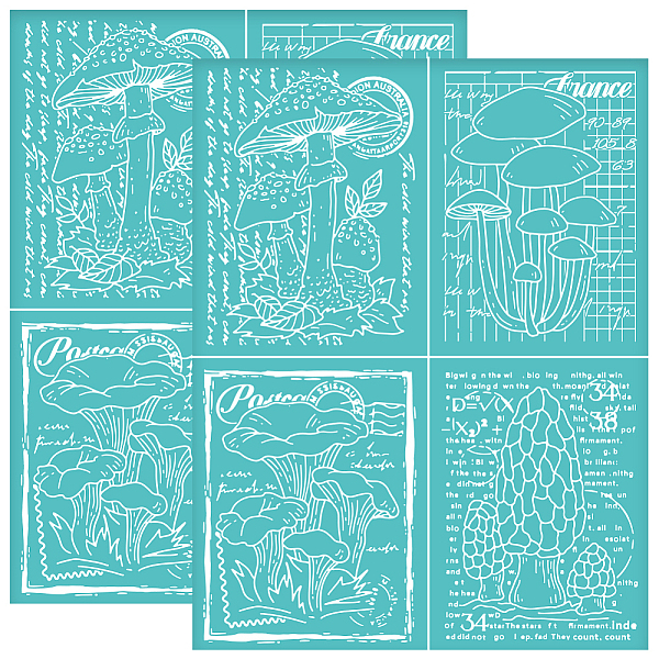 

PandaHall Self-Adhesive Silk Screen Printing Stencil, for Painting on Wood, DIY Decoration T-Shirt Fabric, Turquoise, Mushroom Pattern...