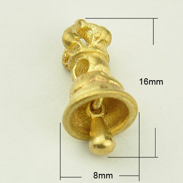 

PandaHall Brass Buddhist Bell Beads, Dorje Vajra, Buddha Jewelry Findings, Golden, 16x8mm, Hole: 2mm Brass