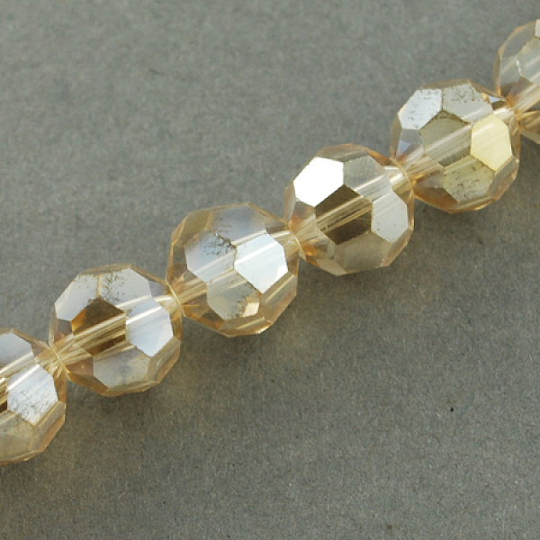 

PandaHall Electroplate Glass Beads Strands, AB Color Plated, Faceted, Round, BurlyWood, 2x3mm, Hole: 0.5mm, about 200pcs/strand, 17.9 inch..., Orange