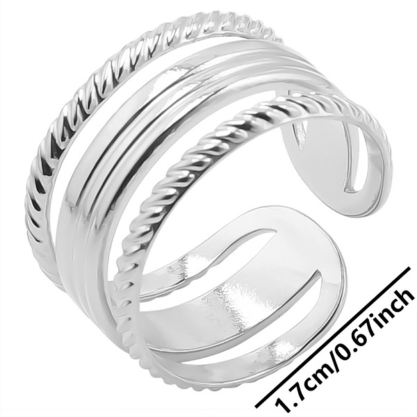 

PandaHall Simple Stainless Steel Wide Band Rings, Open Cuff Rings for Men and Women Other