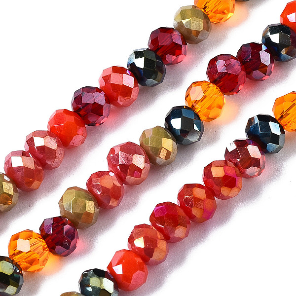 

PandaHall Electroplate Glass Beads Strands, Faceted, Rondelle, Red, 4.5x3.5mm, Hole: 1mm, about 140~143pcs/strand, 18.90 inch~19.29 inch...