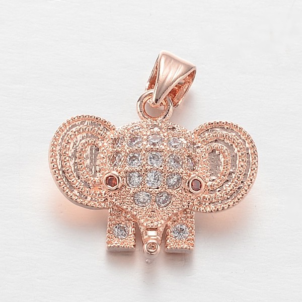 

PandaHall Brass Micro Pave Cubic Zirconia Charms, Elephant, Lead Free & Nickel Free, Rose Gold, 13x17x5mm, Hole: 4x3mm Brass+Cubic Zirconia...