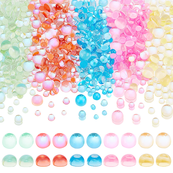 5 Bags 5 Colors Glass Cabochon
