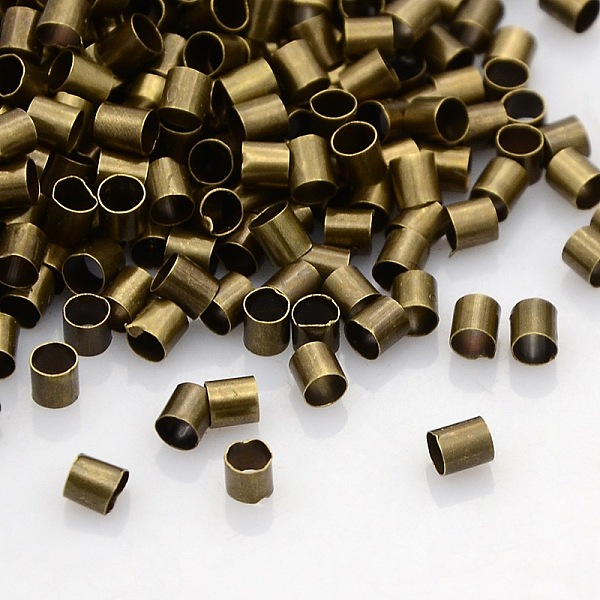 

PandaHall Brass Crimp Beads, Tube, Cadmium Free & Nickel Free & Lead Free, Antique Bronze, 3x3mm, Hole: 2.5mm Brass Tube