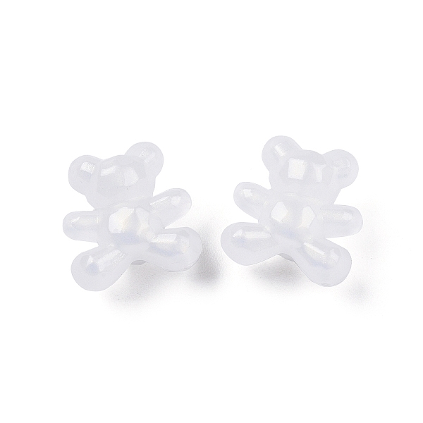

PandaHall Opaque Acrylic with Glitter Powder Beads, Bear, White, 17x16x11mm, Hole: 3mm Acrylic Bear White