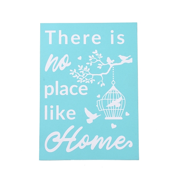

PandaHall Olycraft 2Pcs Self-Adhesive Silk Screen Printing Stencil, Word There is no place like Home, for Painting on Wood, DIY Decoration..., Green