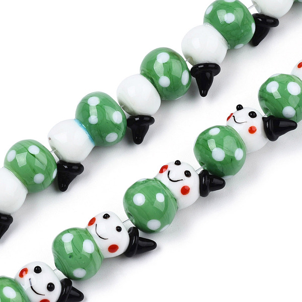 

PandaHall Handmade Lampwork Beads Strands, Snowman, Sea Green, 22x15x13mm, Hole: 1.5mm, about 25pcs/strand, 19.29 inch(49cm) Lampwork...