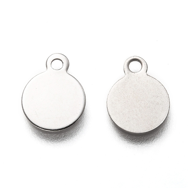

PandaHall 201 Stainless Steel Charms, Stamping Blank Tag, Laser Cut, Flat Round, Stainless Steel Color, 10.5x8x0.5mm, Hole: 1.4mm 201...