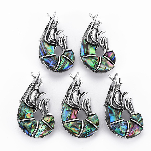 

PandaHall Labster Shape Natural Abalone Shell/Paua Shell Brooch Pin, Alloy with Rhinestone Lapel Pin for Girl Women, Lead Free & Cadmium...