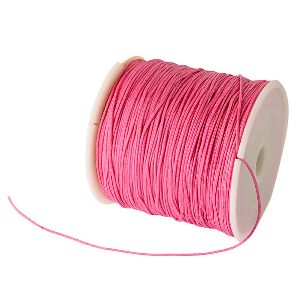 

PandaHall Braided Nylon Thread, Chinese Knotting Cord Beading Cord for Beading Jewelry Making, Hot Pink, 0.8mm, about 100yards/roll Nylon...