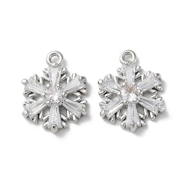 

PandaHall Brass Micro Pave Cubic Zirconia Charms, Snowflake Charm, Platinum, 13x9.5x3mm, Hole: 0.9mm Brass+Cubic Zirconia Snowflake Clear