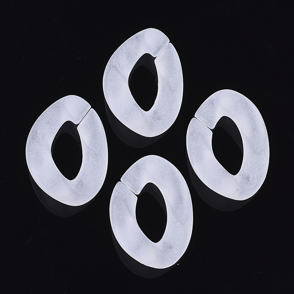 

PandaHall Transparent Frosted Acrylic Linking Rings, Quick Link Connectors, for Curb Chains Making, Twist, Clear, 30x21x6.5mm, Inner...