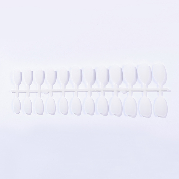 PandaHall Solid Colors Matte Plastic False Nails Full Cover Fake Nails Tips, Natural Medium Length Press on Nails, White, 18~24x7~14mm...
