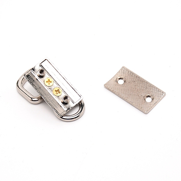 

PandaHall Zinc Alloy Bag Lock Catch Clasps, with Screws, Rectangle, Platinum, 4.2x2.35x1.4cm Alloy