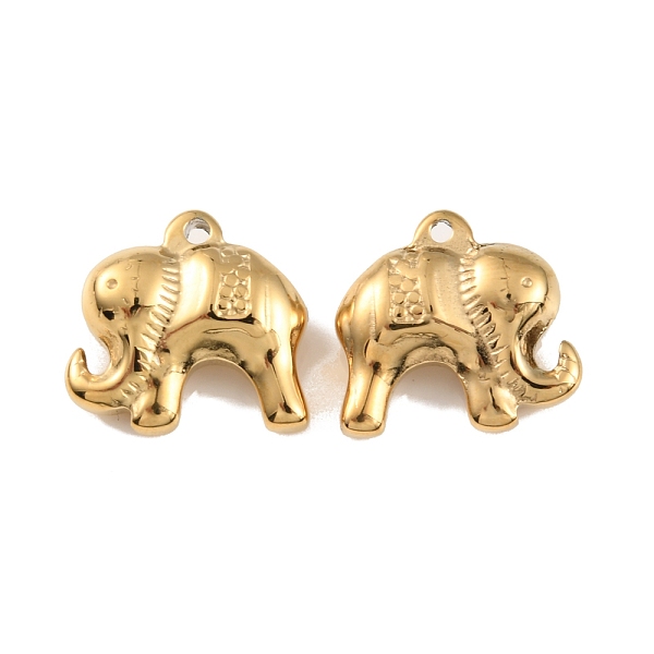 

PandaHall Ion Plating(IP) 304 Stainless Steel Pendants, Elephant Charm, Real 18K Gold Plated, 14.5x16x6mm, Hole: 1.4mm 304 Stainless Steel...