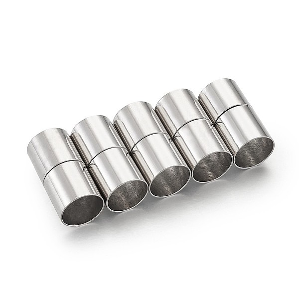 

PandaHall Brass Magnetic Clasps, Column, Platinum, 22x11mm, Hole: 10mm, 5sets/bag Brass Column