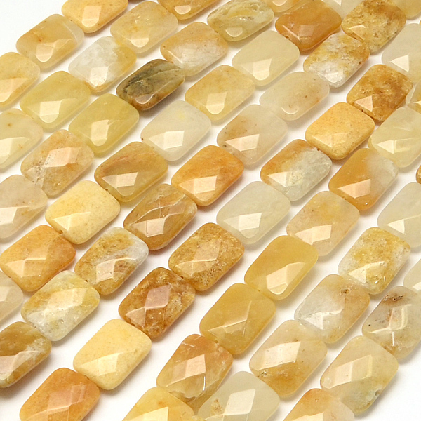 

PandaHall Faceted Rectangle Topaz Jade Beads Strands, 16x12~13x5~6mm, Hole: 1mm, about 13pcs/strand, 8.26 inch Topaz Jade Rectangle