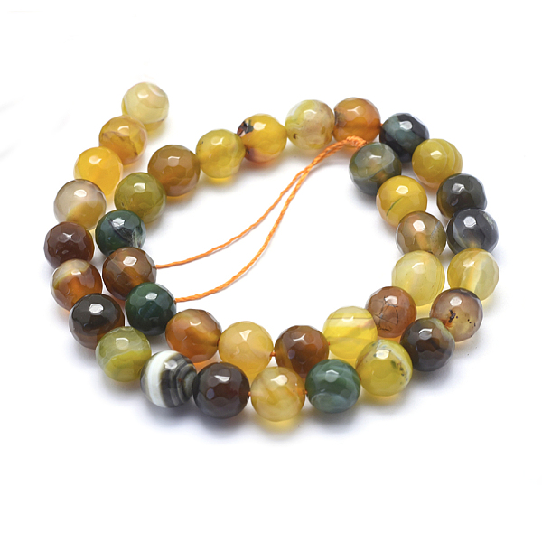 

PandaHall Natural Agate Beads, Dyed, Faceted Round, Mixed Color, 12mm, Hole: 1.3mm, about 32pcs/strand, 15.1 inch(38.5cm) Natural Agate..., Multicolor