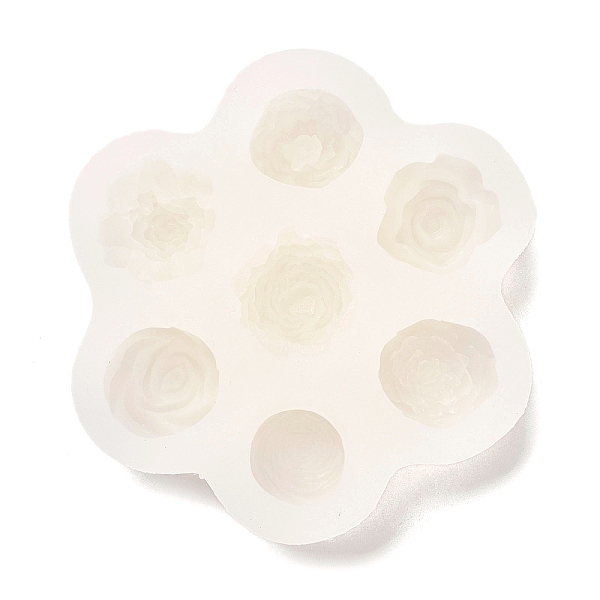 

PandaHall Flower Food Grade Silicone Molds, Fondant Molds, For DIY Cake Decoration, Chocolate, Candy, UV Resin & Epoxy Resin Jewelry Making..., White