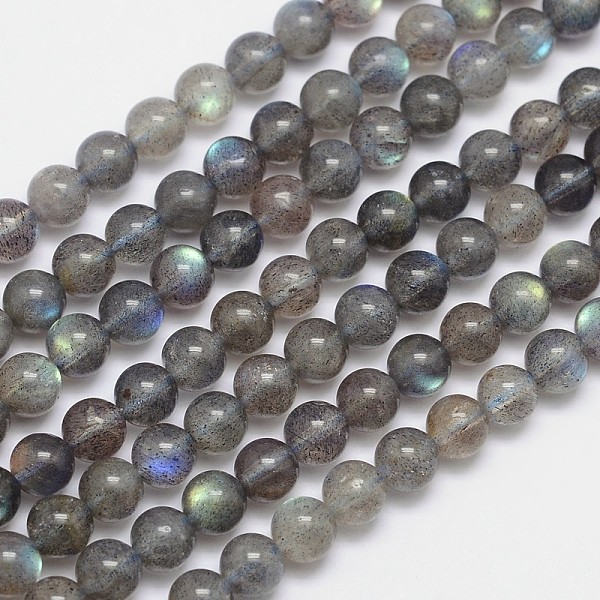 

PandaHall Natural Labradorite Round Bead Strands, 6mm, Hole: 1mm, about 66pcs/strand, 15.5 inch Labradorite Round Gray