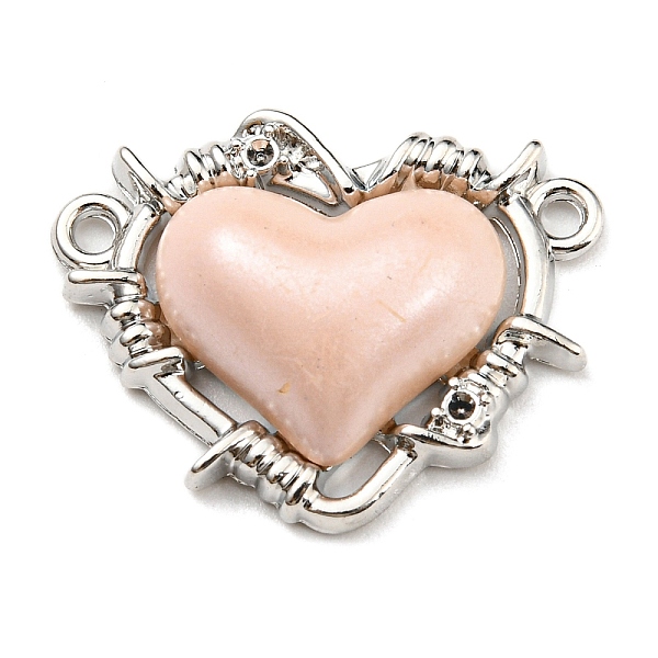 

PandaHall Alloy Connector Rhinestone Settings, with Pink Resin, Heart Links, Platinum, Fit for 1mm Rhinestone, 19x24x6.5mm, Hole: 1.6mm...