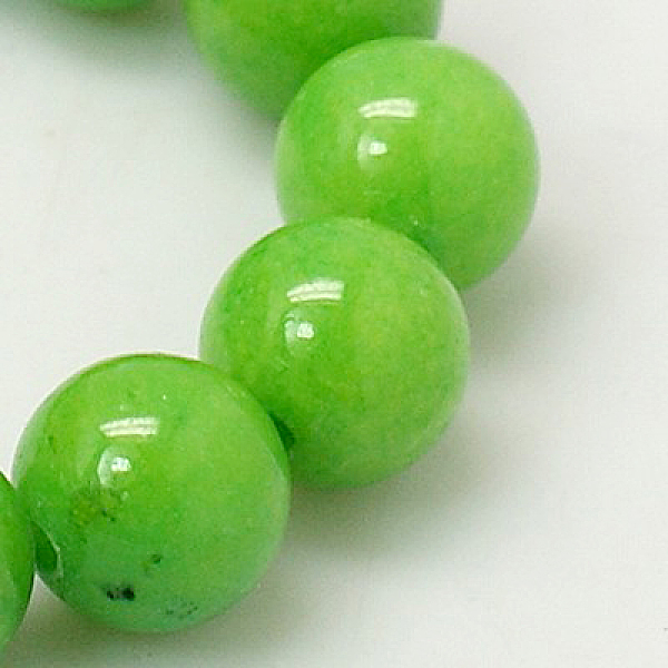 

PandaHall Natural Mashan Jade Round Beads Strands, Dyed, Light Green, 4mm, Hole: 1mm, about 98pcs/strand, 15.7 inch Mashan Jade Round Green