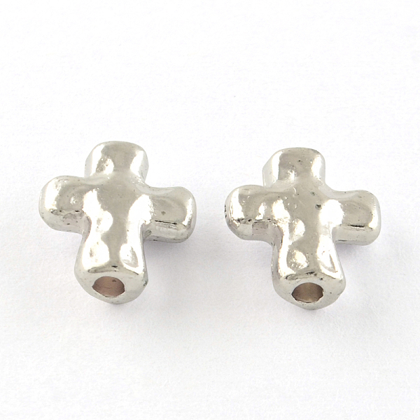 

PandaHall Cross Tibetan Style Alloy Beads, Cadmium Free & Lead Free, Antique Silver, 10x9x4mm, Hole: 1.5mm, about 1000pcs/1000g Alloy Cross