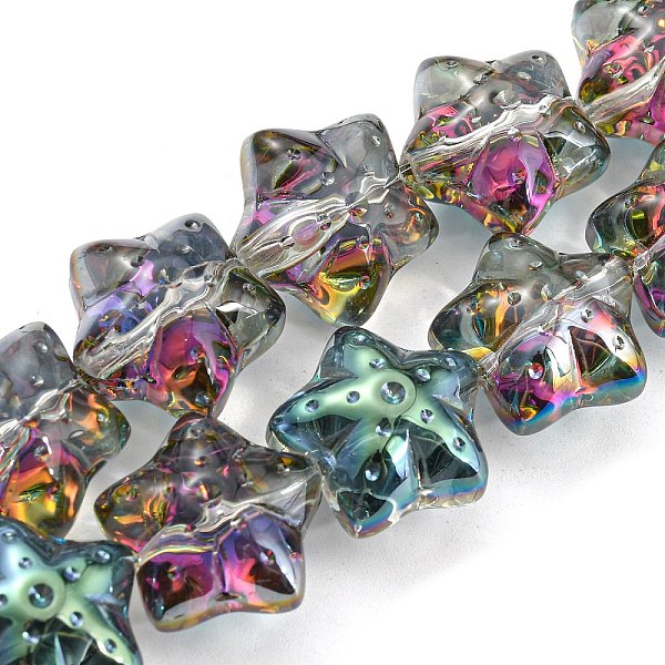 

PandaHall Half Rainbow Plated Electroplate Transparent Glass Beads Strands, Starfish, Medium Aquamarine, 16.5x17.5x11.5mm, Hole: 1.4mm...