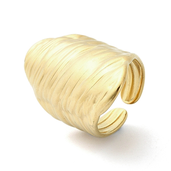 

PandaHall 304 Stainless Steel Open Cuff Rings, Hammered Band Ring for Women, Real 18K Gold Plated, Adjustable 304 Stainless Steel