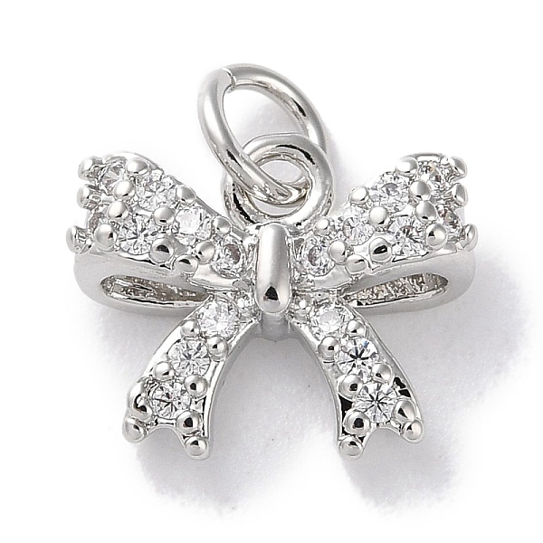 

PandaHall Rack Plating Brass Micro Pave Clear Cubic Zirconia Pendants, Long-Lasting Plated, Lead Free & Cadmium Free, Bowknot, Platinum...