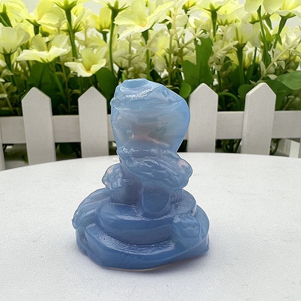 

PandaHall Opalite Carved Snake Figurines, for Home Office Desktop Feng Shui Ornament, 30~40mm Opalite Snake