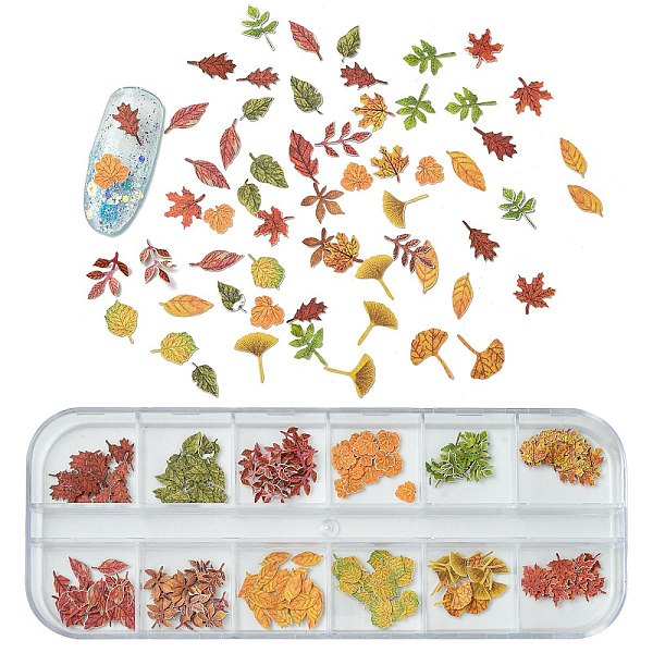 

PandaHall Christmas Theme Paper Cabochons, Faddish Nail Art Decorations, Mixed Shapes, with Plastic Storage Containers, Mixed Color..., Multicolor