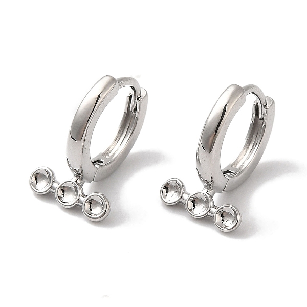 

PandaHall Brass Stud Earring Findings, Platinum, 13x8.5mm, Pin: 0.9mm Brass