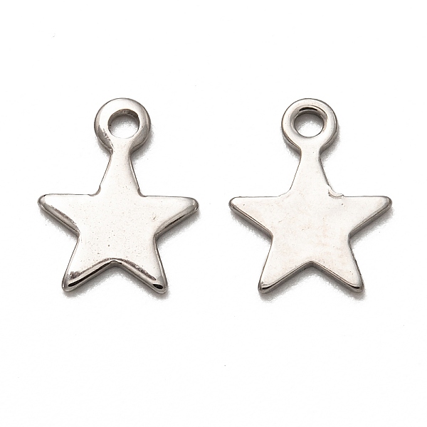

PandaHall 201 Stainless Steel Pendants, Laser Cut, Star, Stainless Steel Color, 11x8.5x1mm, Hole: 1.4mm 201 Stainless Steel Star