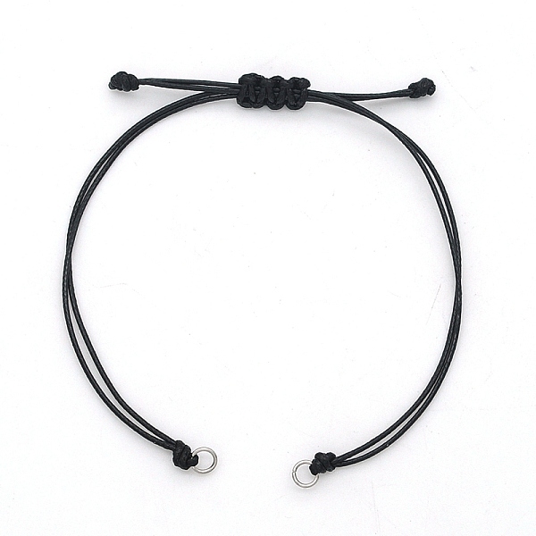 

PandaHall Braided Waxed Cord for DIY Bracelet Making, with 304 Stainless Steel Loop, Stainless Steel Color, Single Length: about 13~14cm..., Black