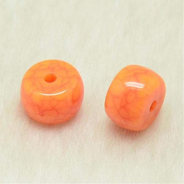 

PandaHall Crackle Resin Beads, Column, Coral, 10x7mm, Hole: 1.5mm Resin Column Red