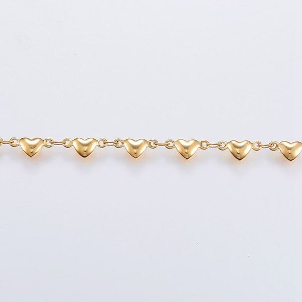 

PandaHall Ion Plating(IP) 304 Stainless Steel Bar Link Chains, Soldered, with Spool, Heart, Golden, 10x5x2mm, about 32.8 Feet(10m)/roll 304...