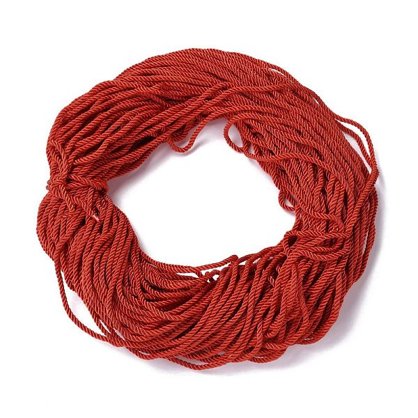 

PandaHall Polyester Cord, Twisted Cord, Indian Red, 5mm, about 97~100m/bundle Polyester