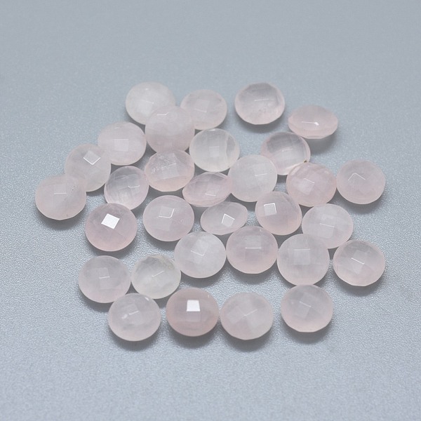 

PandaHall Natural Rose Quartz Beads, No Hole/Undrilled, Flat Round, 7.5~8x3.5~4.5mm Rose Quartz Flat Round Pink