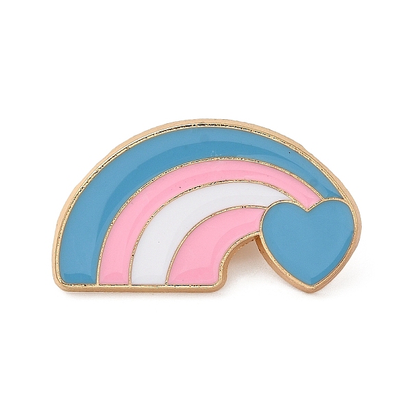 PandaHall Transgender Pride Rainbow Theme Enamel Pins, Light Gold Alloy Brooches for Backpack Clothes, Rainbow, 17x31x1.5mm Alloy+Enamel...