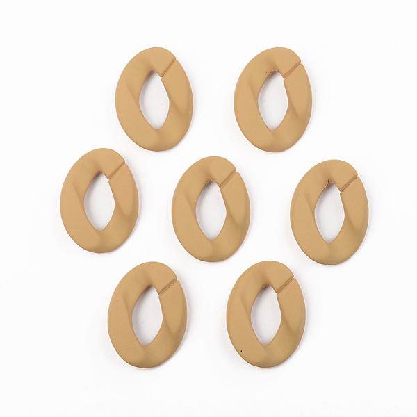 

PandaHall Opaque Spray Painted Acrylic Linking Rings, Quick Link Connectors, for Curb Chains Making, Unwelded, Twist, Peru, 39.5x29.5x7.5mm..., Brown