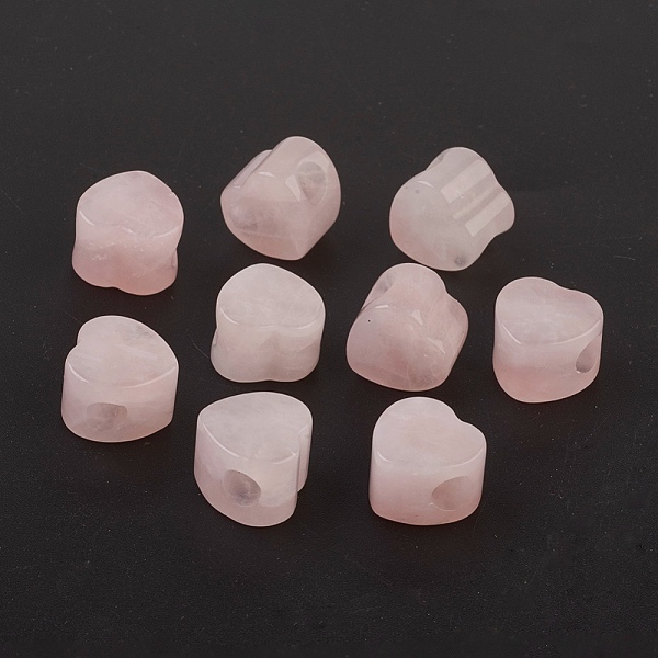 

PandaHall Natural Rose Quartz European Beads, Large Hole Beads, Heart, 13~14x13~14x9~10mm, Hole: 5.5~6mm Rose Quartz Heart Pink