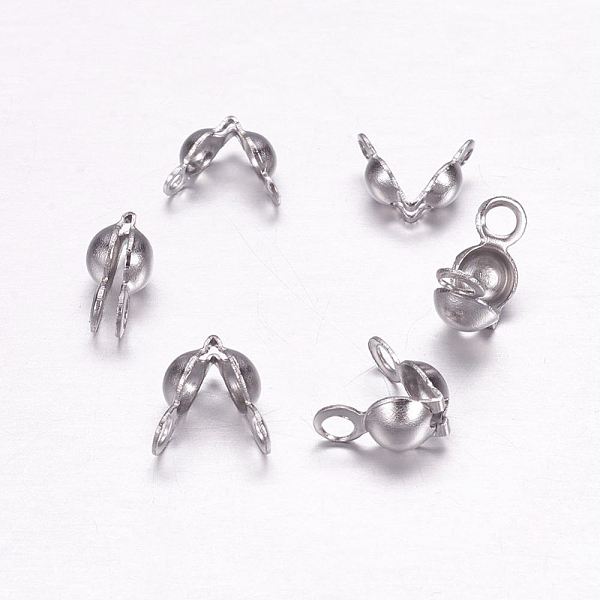 

PandaHall 304 Stainless Steel Bead Tips, Calotte Ends, Clamshell Knot Cover, Stainless Steel Color, 4x7.5mm, Hole: 1mm 304 Stainless Steel