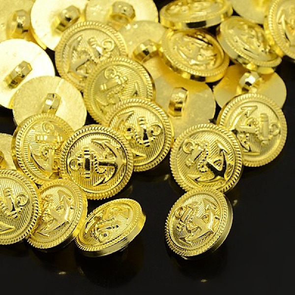 

PandaHall 1-Hole Plating Acrylic Shank Buttons, Nautical Buttons, Flat Round with Anchor Buttons, Golden, 15x3mm, Hole: 2mm Acrylic Flat...