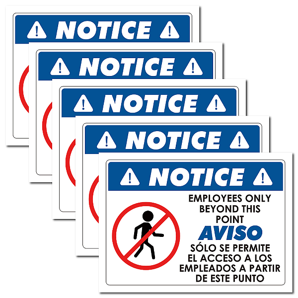 5Pcs Waterproof PVC Warning Sign Stickers