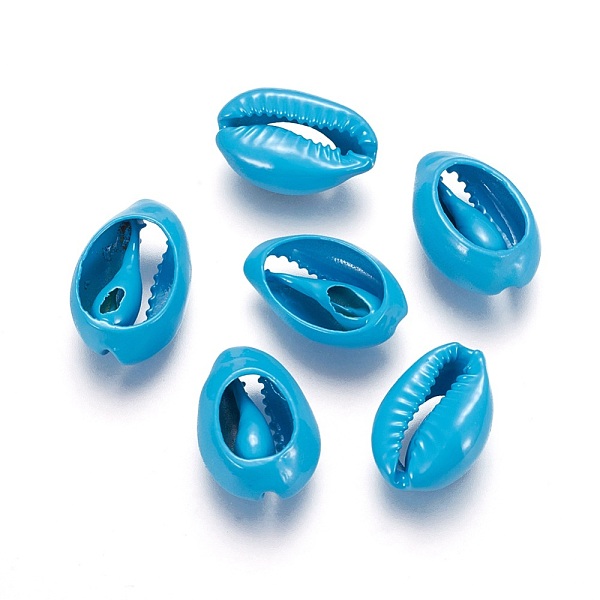 

PandaHall Natural Shell Beads, Dyed, Cowrie Shell, Deep Sky Blue, 15~19x10~13x6~7mm, Hole: 1~3mm Cowrie Shell Shell Shape Blue