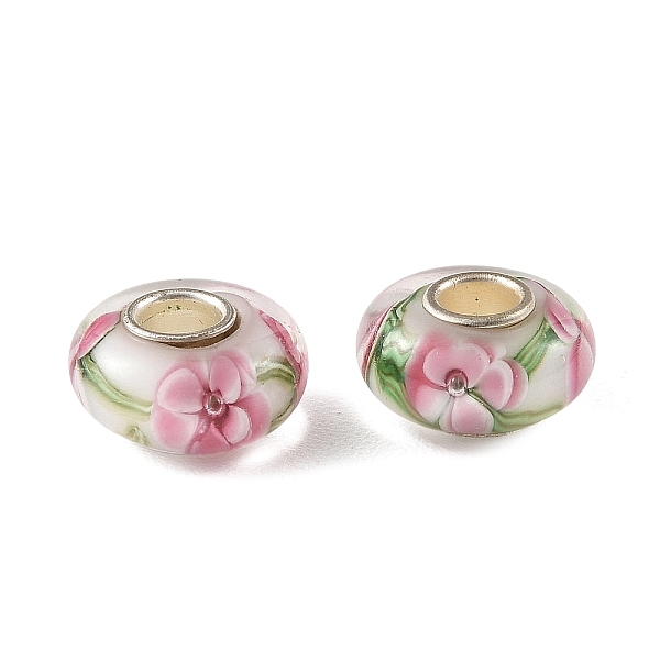 Lampwork  Brass Core European Beads