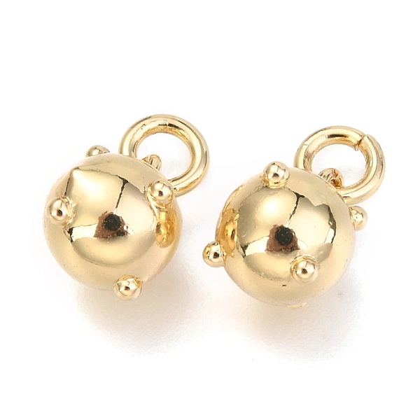 

PandaHall Brass Charms, Round, Real 18K Gold Plated, 10x9x9mm, Hole: 3mm Brass Round